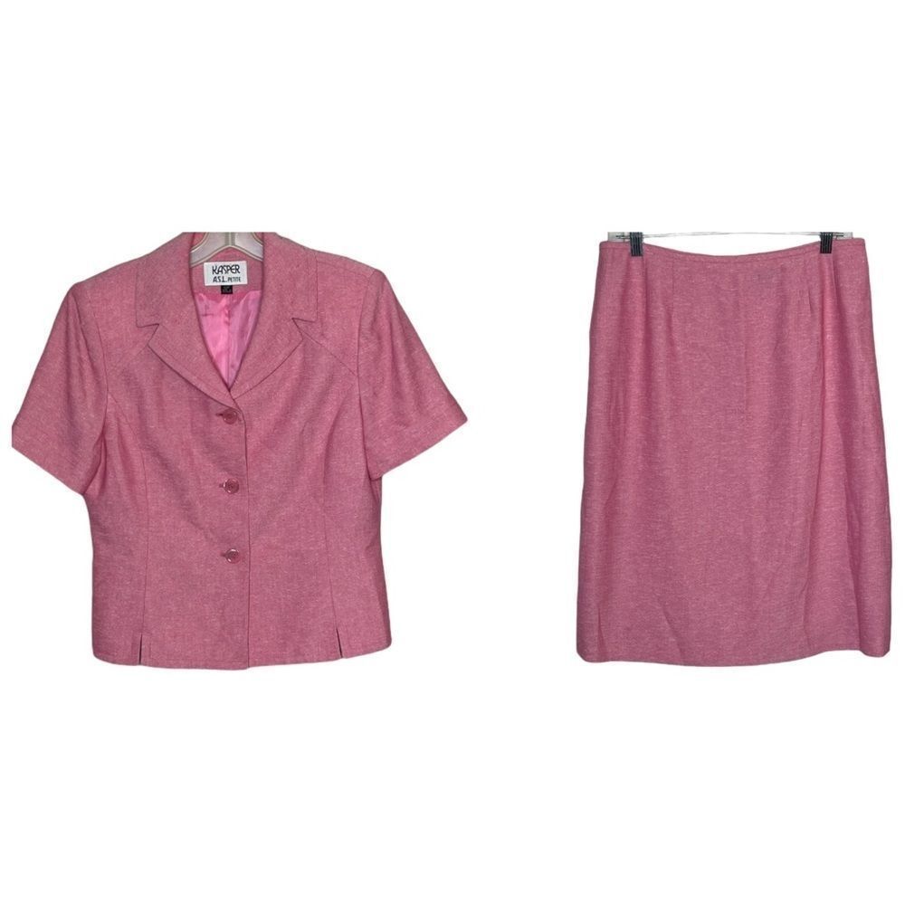 Vintage Kasper Petite Skirt Set‎ Pink